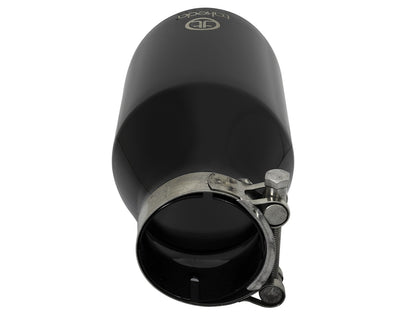 Takeda 409 Stainless Steel Clamp-on Exhaust Tip Black 2-1/2 Inch Inlet x 4-1/2 Inch Outlet x 9 Inch L aFe Power-3