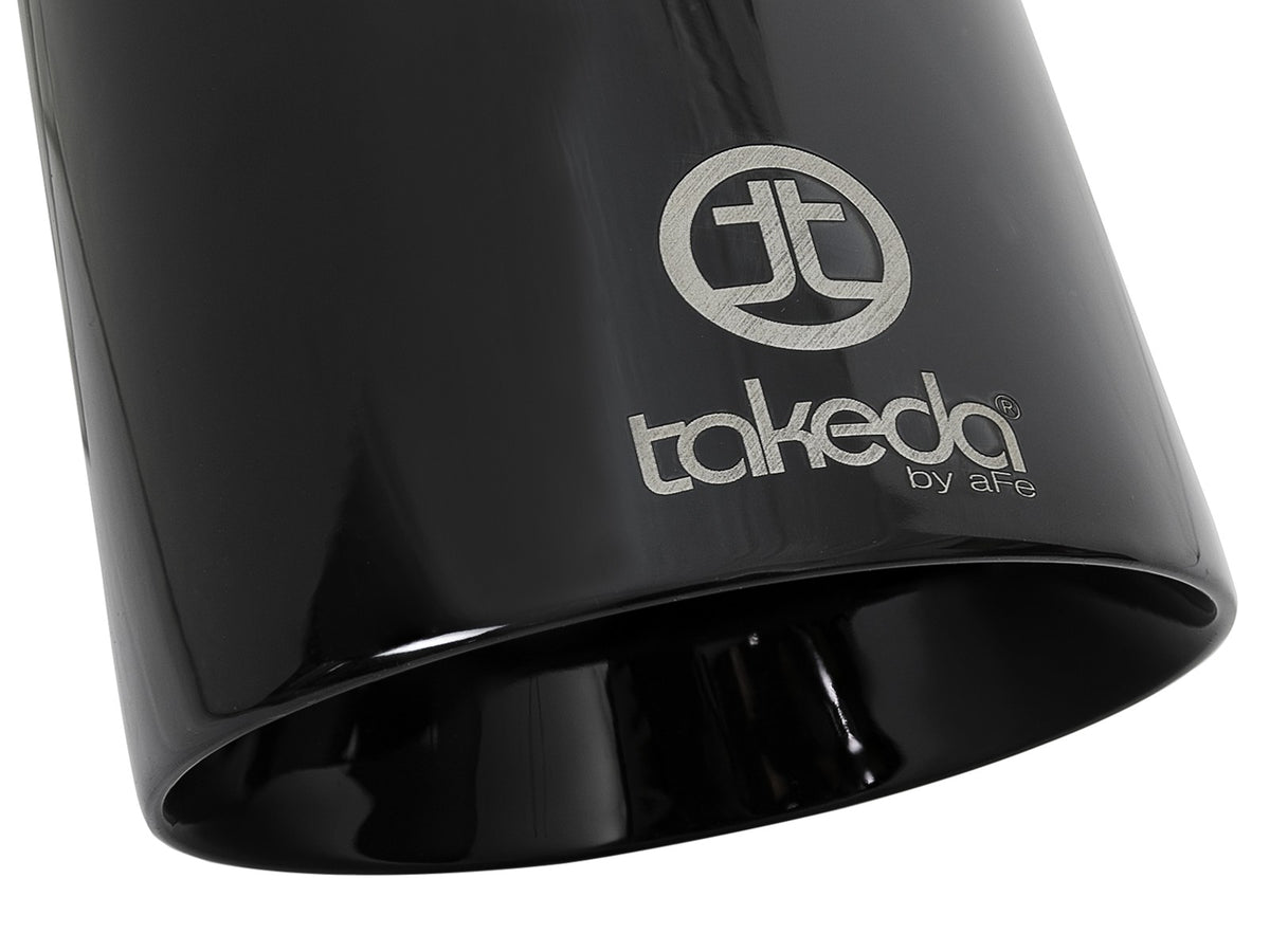 Takeda 409 Stainless Steel Clamp-on Exhaust Tip Black 2-1/2 Inch Inlet x 4-1/2 Inch Outlet x 9 Inch L aFe Power-4
