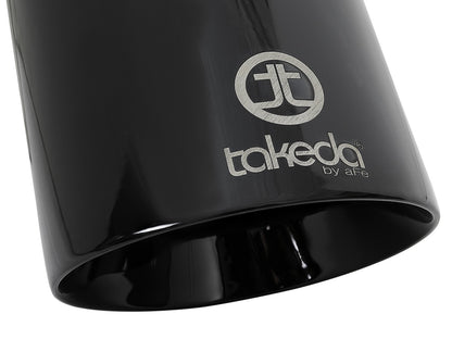 Takeda 409 Stainless Steel Clamp-on Exhaust Tip Black 2-1/2 Inch Inlet x 4-1/2 Inch Outlet x 9 Inch L aFe Power-4