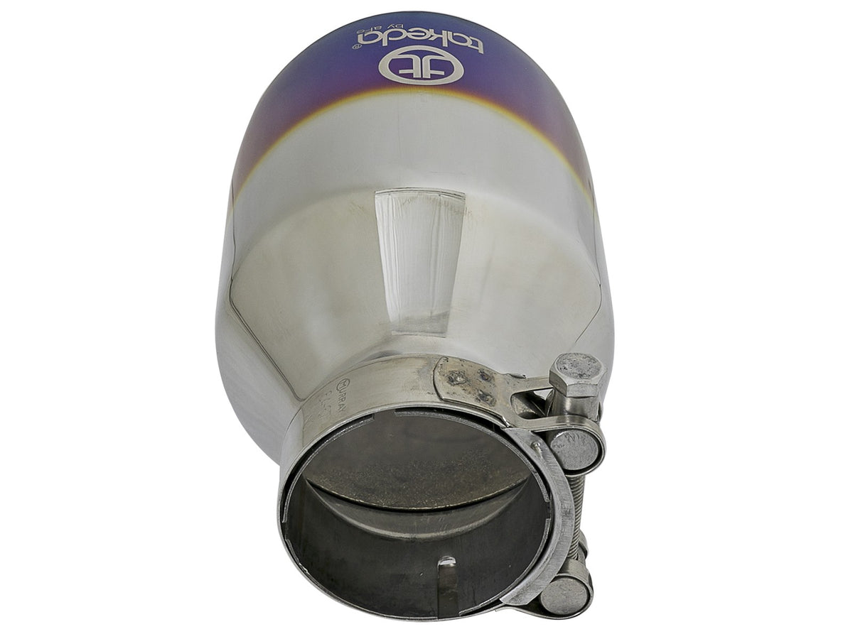 Takeda 304 Stainless Steel Clamp-on Exhaust Tip 2-1/2 Inch Inlet x 4 Inch Outlet aFe Power-2