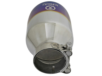 Takeda 304 Stainless Steel Clamp-on Exhaust Tip 2-1/2 Inch Inlet x 4 Inch Outlet aFe Power-2