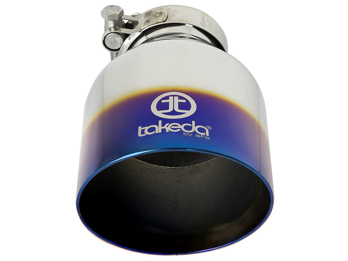Takeda 304 Stainless Steel Clamp-on Exhaust Tip 2-1/2 Inch Inlet x 4 Inch Outlet aFe Power-3