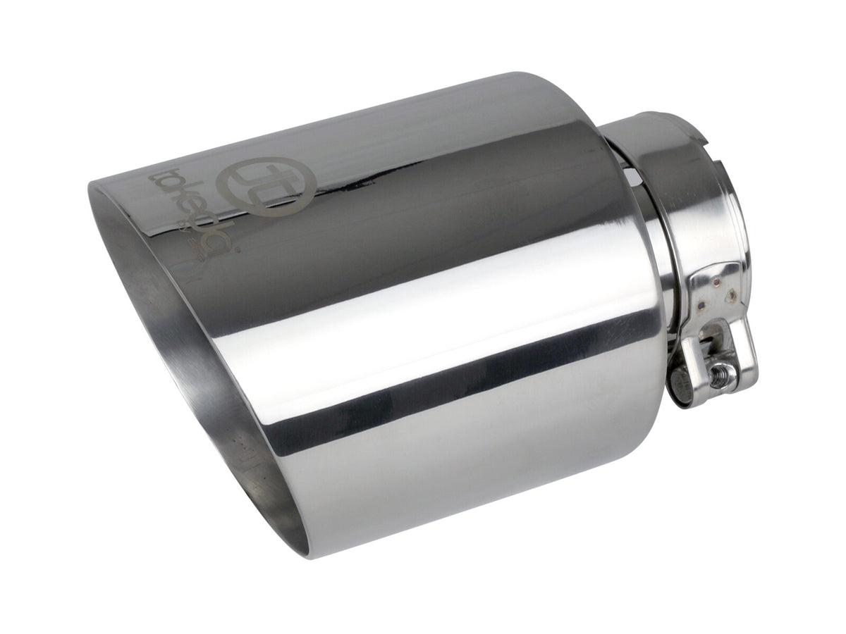 Takeda 304 Stainless Steel Clamp-on Exhaust Tip Polished 2-1/2 Inch Inlet x 4-1/2 Inch Outlet aFe Power-5