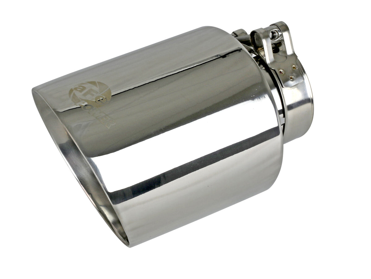 Mach Force-Xp 304 Stainless Steel Clamp-on Exhaust Tip Polished 2-1/2 Inch Inlet x 4-1/2 Inch Outlet x 7 Inch L aFe Power