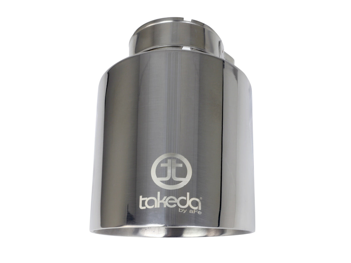 Takeda 304 Stainless Steel Clamp-on Exhaust Tip Polished 2-1/2 Inch Inlet x 4-1/2 Inch Outlet aFe Power-9