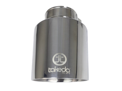 Takeda 304 Stainless Steel Clamp-on Exhaust Tip Polished 2-1/2 Inch Inlet x 4-1/2 Inch Outlet aFe Power-9