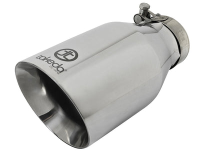 Takeda 304 Stainless Steel Clamp-on Exhaust Tip Polished 2-1/2 Inch Inlet x 4-1/2 Inch Outlet aFe Power