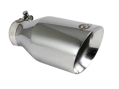 Mach Force-Xp 304 Stainless Steel Clamp-on Exhaust Tip Polished 2-1/2 Inch Inlet x 4-1/2 Inch Outlet x 9 Inch L aFe Power