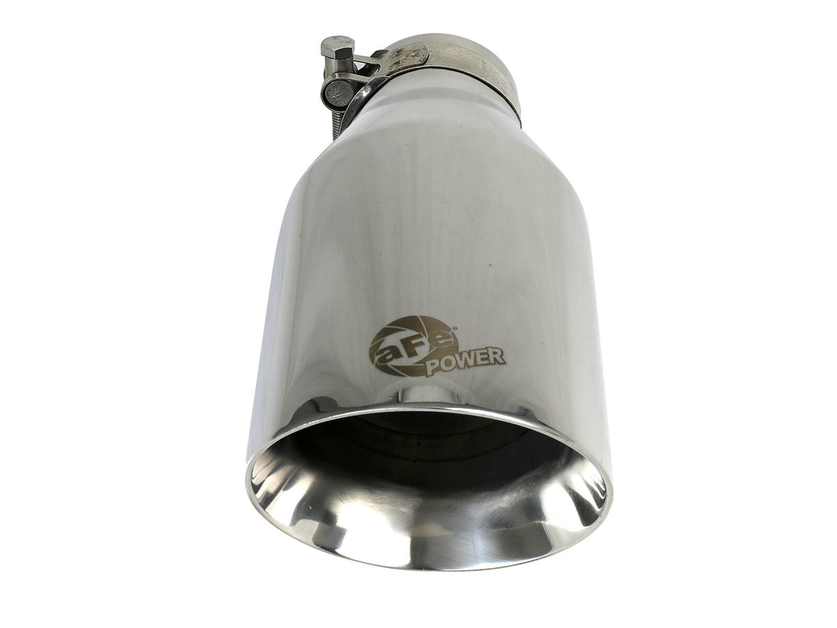 Mach Force-Xp 304 Stainless Steel Clamp-on Exhaust Tip Polished 2-1/2 Inch Inlet x 4-1/2 Inch Outlet x 9 Inch L aFe Power-2