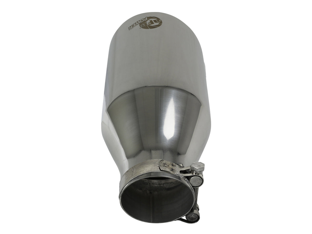 Mach Force-Xp 304 Stainless Steel Clamp-on Exhaust Tip Polished 2-1/2 Inch Inlet x 4-1/2 Inch Outlet x 9 Inch L aFe Power-3