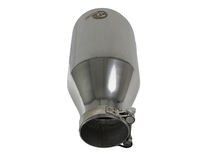 Mach Force-Xp 304 Stainless Steel Clamp-on Exhaust Tip Polished 2-1/2 Inch Inlet x 4-1/2 Inch Outlet x 9 Inch L aFe Power-3
