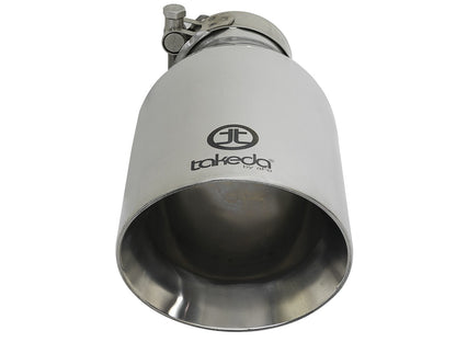 Takeda 304 Stainless Steel Clamp-on Exhaust Tip Polished 2-1/2 Inch Inlet x 4-1/2 Inch Outlet aFe Power-2
