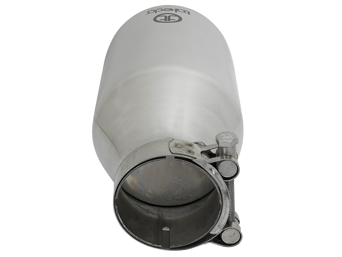 Takeda 304 Stainless Steel Clamp-on Exhaust Tip Polished 2-1/2 Inch Inlet x 4-1/2 Inch Outlet aFe Power-3