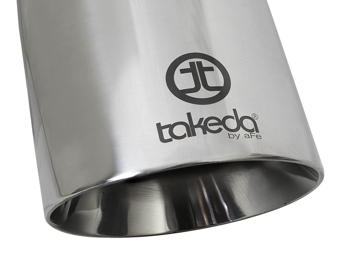 Takeda 304 Stainless Steel Clamp-on Exhaust Tip Polished 2-1/2 Inch Inlet x 4-1/2 Inch Outlet aFe Power-4