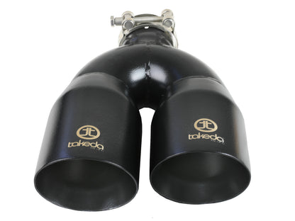 Takeda 304 Stainless Steel Clamp-on Exhaust Tip 2-1/2 Inch Inlet x 4 Inch Outlet x 12 Inch L Right aFe Power-10