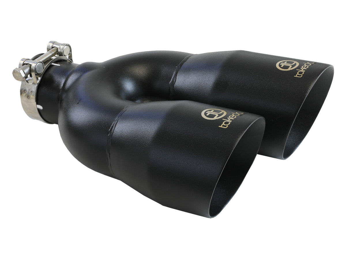 Takeda 304 Stainless Steel Clamp-on Exhaust Tip 2-1/2 Inch Inlet x 4 Inch Outlet x 12 Inch L Left aFe Power-8