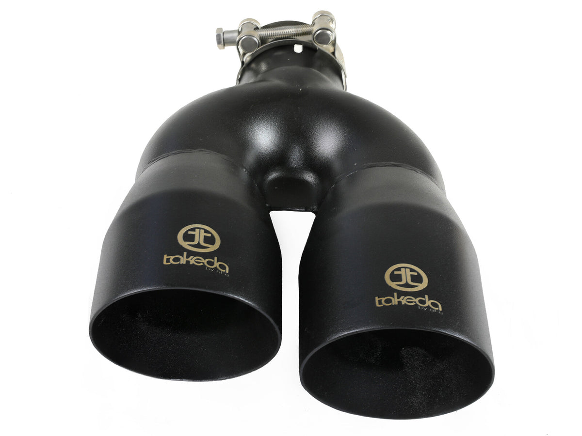 Takeda 304 Stainless Steel Clamp-on Exhaust Tip 2-1/2 Inch Inlet x 4 Inch Outlet x 12 Inch L Left aFe Power-10