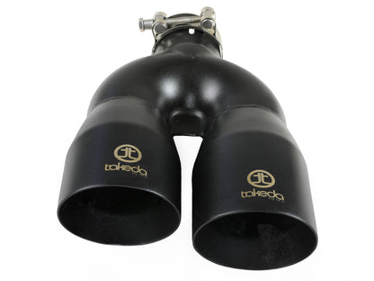 Takeda 304 Stainless Steel Clamp-on Exhaust Tip 2-1/2 Inch Inlet x 4 Inch Outlet x 12 Inch L Left aFe Power-10