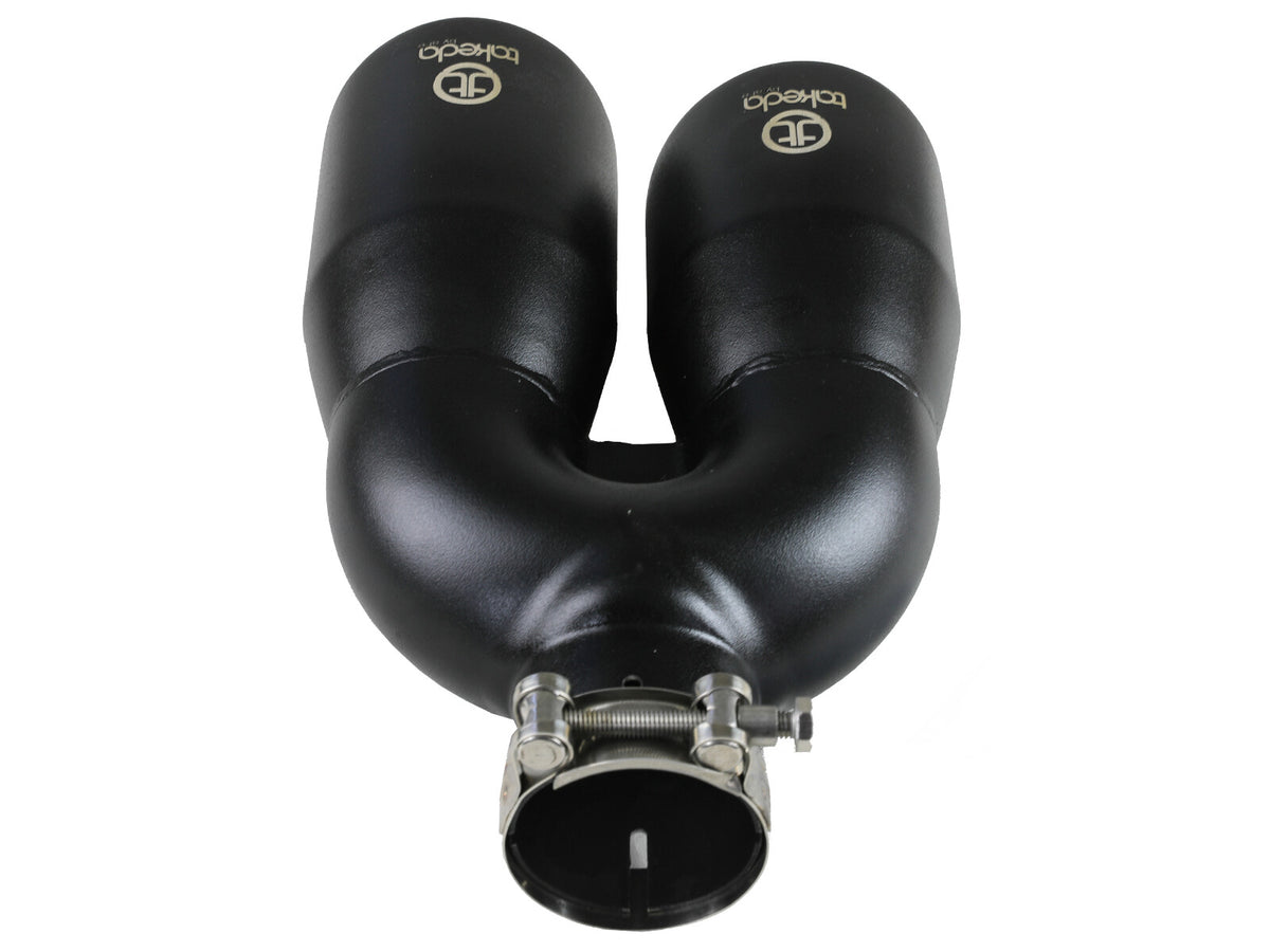 Takeda 304 Stainless Steel Clamp-on Exhaust Tip 2-1/2 Inch Inlet x 4 Inch Outlet x 12 Inch L Left aFe Power-11