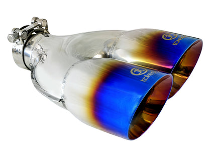 Takeda 304 Stainless Steel Clamp-on Exhaust Tip 2-1/2 Inch Inlet x 4 Inch Outlet x 12 Inch L Right aFe Power-4