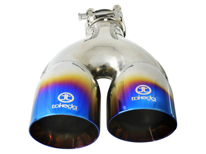 Takeda 304 Stainless Steel Clamp-on Exhaust Tip 2-1/2 Inch Inlet x 4 Inch Outlet x 12 Inch L Right aFe Power-6