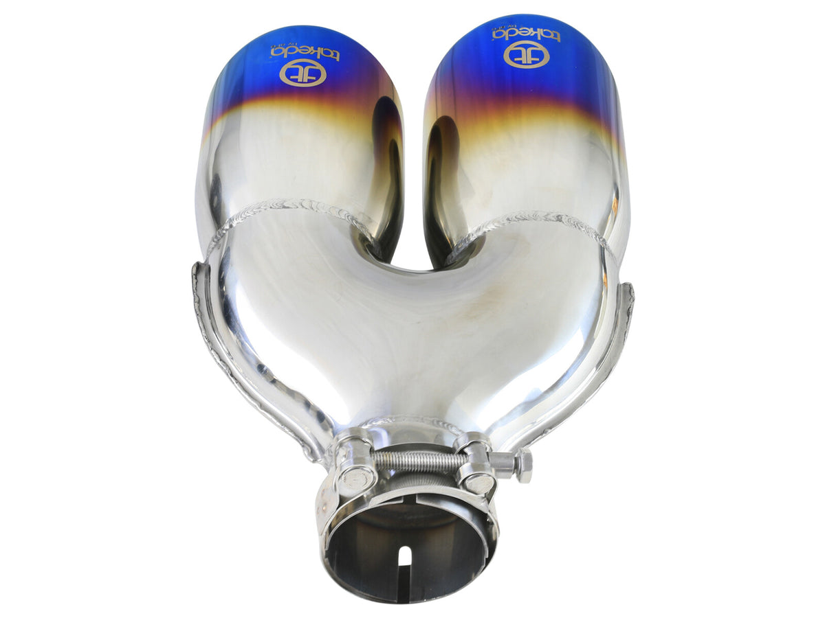 Takeda 304 Stainless Steel Clamp-on Exhaust Tip 2-1/2 Inch Inlet x 4 Inch Outlet x 12 Inch L Right aFe Power-7