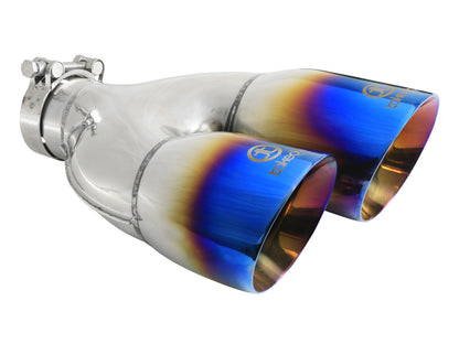 Takeda 304 Stainless Steel Clamp-on Exhaust Tip 2-1/2 Inch Inlet x 4 Inch Outlet x 12 Inch L Left aFe Power-4