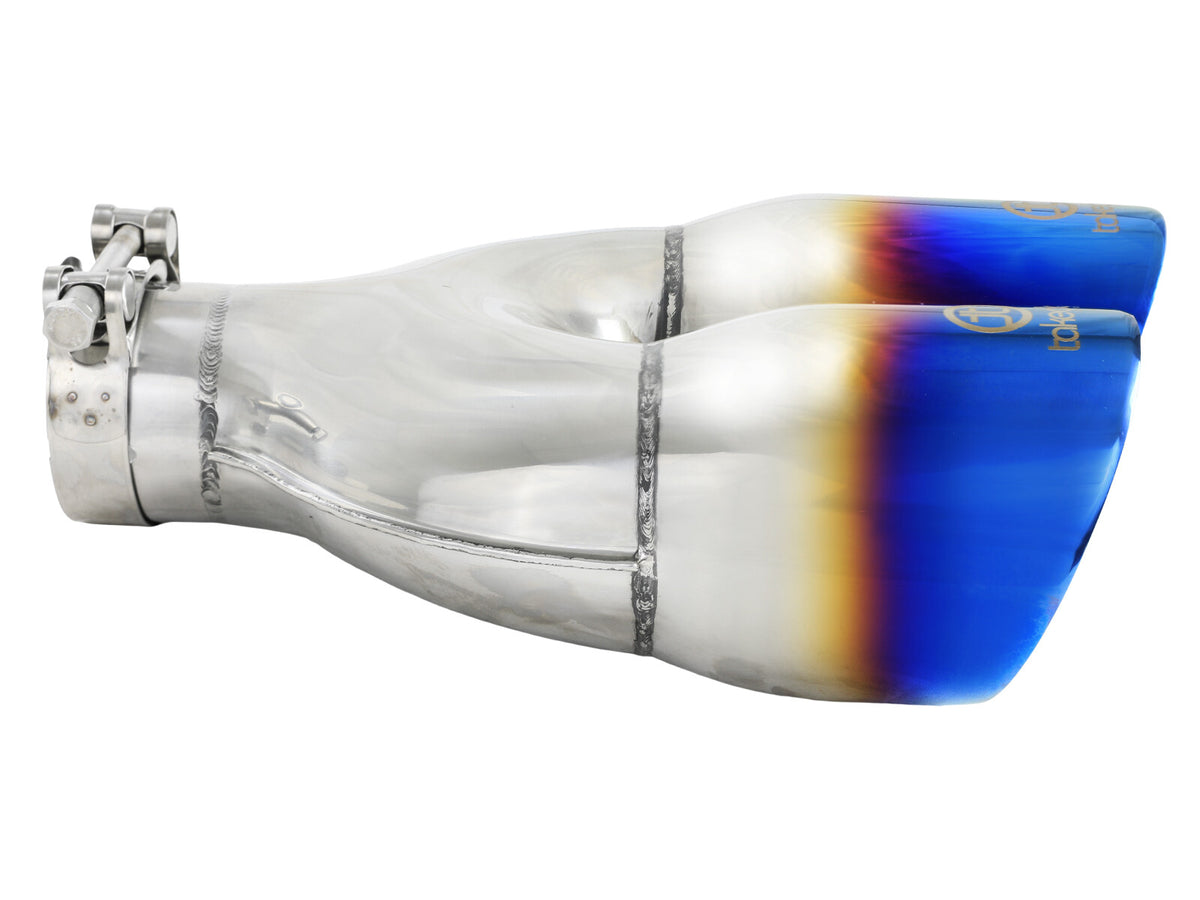 Takeda 304 Stainless Steel Clamp-on Exhaust Tip 2-1/2 Inch Inlet x 4 Inch Outlet x 12 Inch L Left aFe Power-5