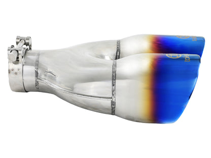 Takeda 304 Stainless Steel Clamp-on Exhaust Tip 2-1/2 Inch Inlet x 4 Inch Outlet x 12 Inch L Left aFe Power-5
