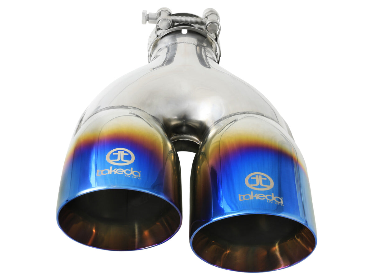 Takeda 304 Stainless Steel Clamp-on Exhaust Tip 2-1/2 Inch Inlet x 4 Inch Outlet x 12 Inch L Left aFe Power-6