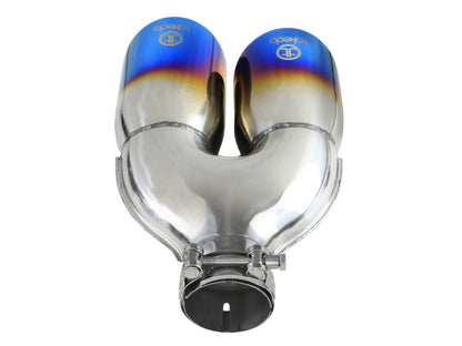 Takeda 304 Stainless Steel Clamp-on Exhaust Tip 2-1/2 Inch Inlet x 4 Inch Outlet x 12 Inch L Left aFe Power-7