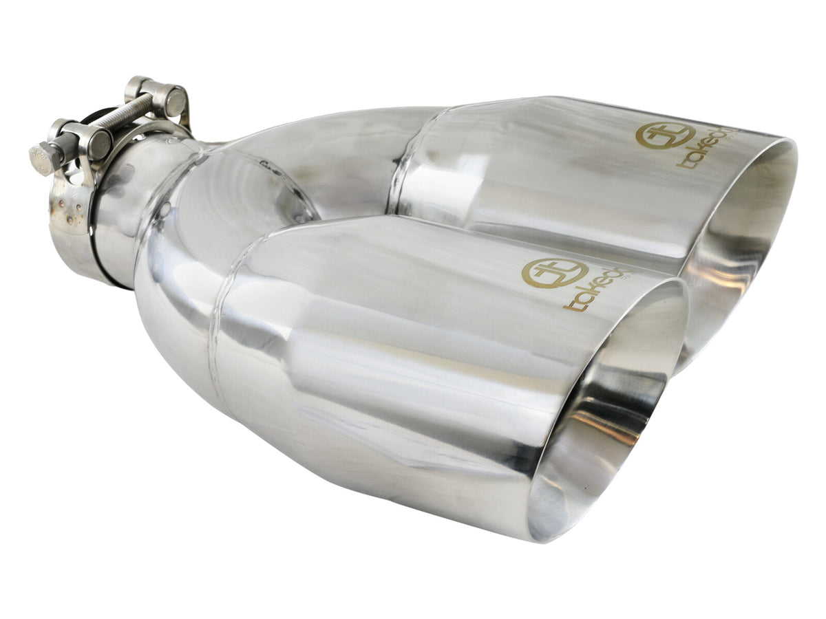 Takeda 304 Stainless Steel Clamp-on Exhaust Tip 2-1/2 Inch Inlet x 4 Inch Outlet x 12 Inch L Right aFe Power