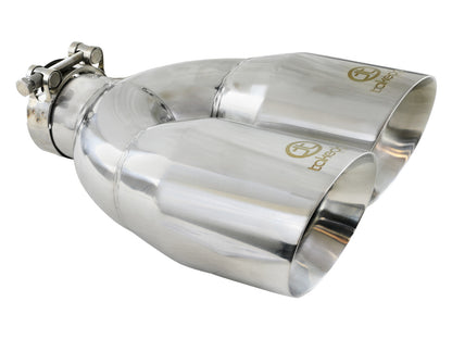 Takeda 304 Stainless Steel Clamp-on Exhaust Tip 2-1/2 Inch Inlet x 4 Inch Outlet x 12 Inch L Right aFe Power