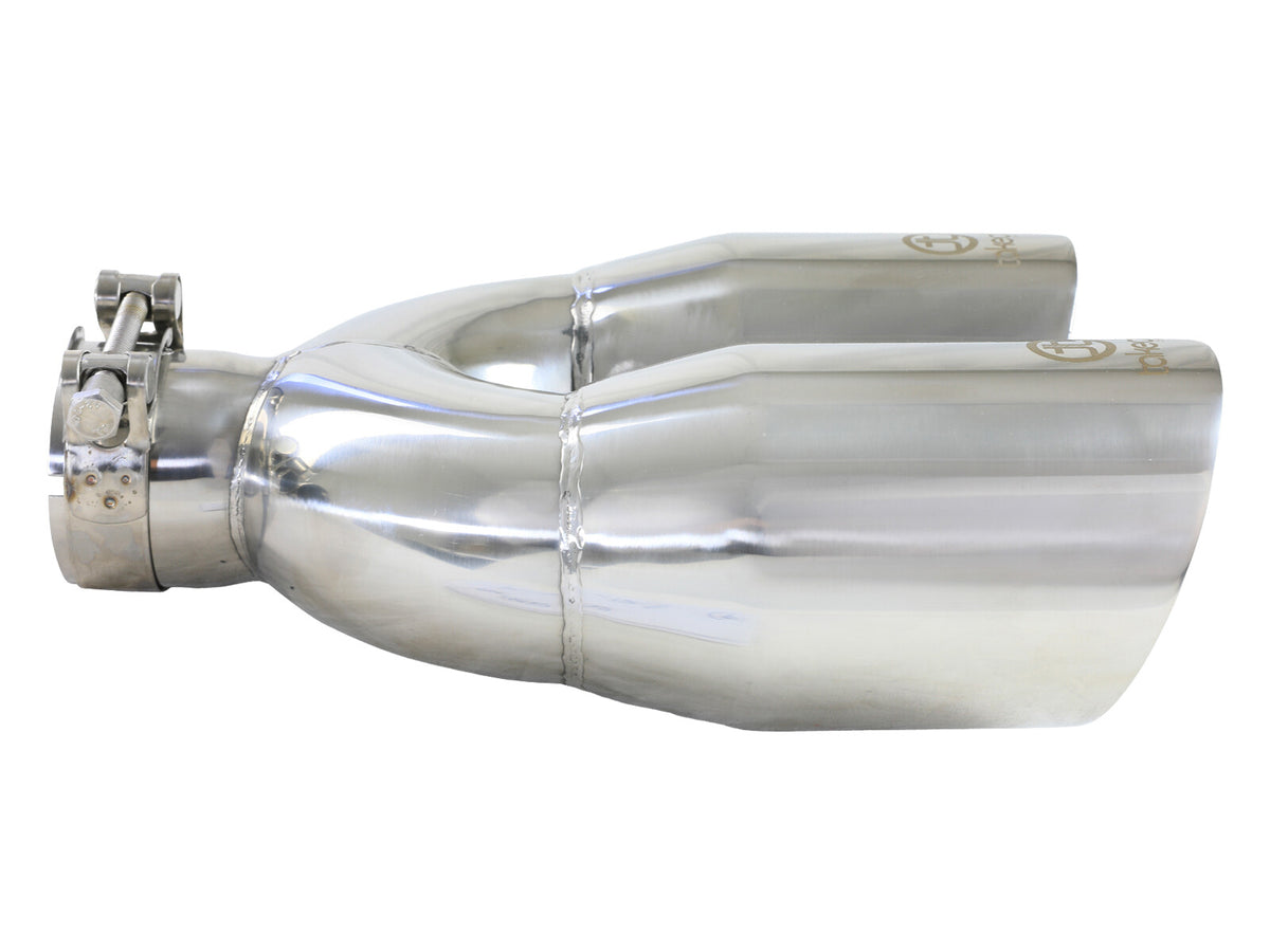 Takeda 304 Stainless Steel Clamp-on Exhaust Tip 2-1/2 Inch Inlet x 4 Inch Outlet x 12 Inch L Right aFe Power-1