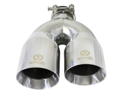 Takeda 304 Stainless Steel Clamp-on Exhaust Tip 2-1/2 Inch Inlet x 4 Inch Outlet x 12 Inch L Right aFe Power-2