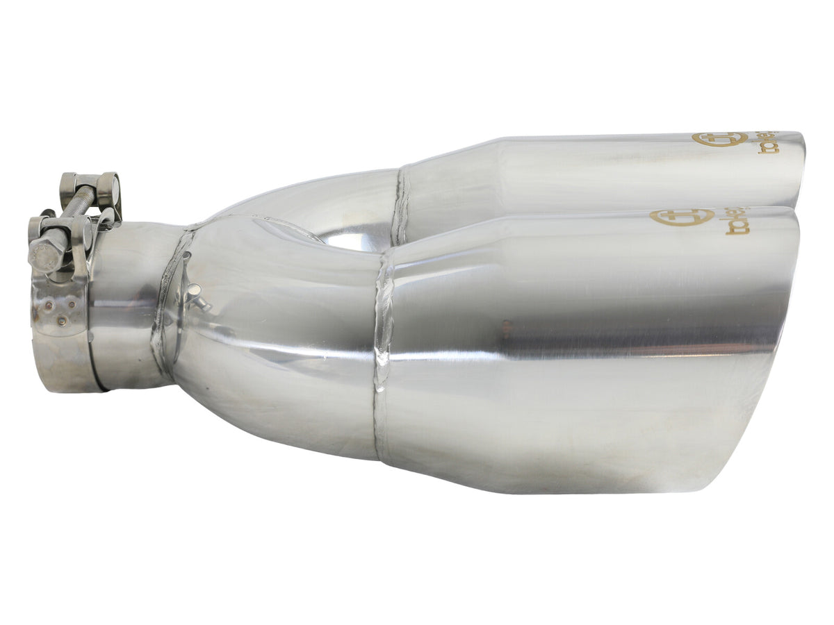 Takeda 304 Stainless Steel Clamp-on Exhaust Tip 2-1/2 Inch Inlet x 4 Inch Outlet x 12 Inch L Left aFe Power-1