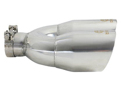 Takeda 304 Stainless Steel Clamp-on Exhaust Tip 2-1/2 Inch Inlet x 4 Inch Outlet x 12 Inch L Left aFe Power-1