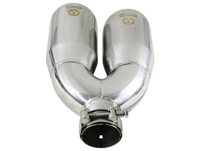 Takeda 304 Stainless Steel Clamp-on Exhaust Tip 2-1/2 Inch Inlet x 4 Inch Outlet x 12 Inch L Left aFe Power-3