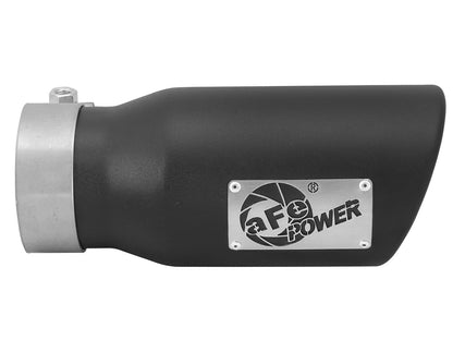 Mach Force-Xp 409 Stainless Steel Clamp-on Exhaust Tip Black 3 Inch Inlet x 4 Inch Outlet x 9 Inch L aFe Power-1