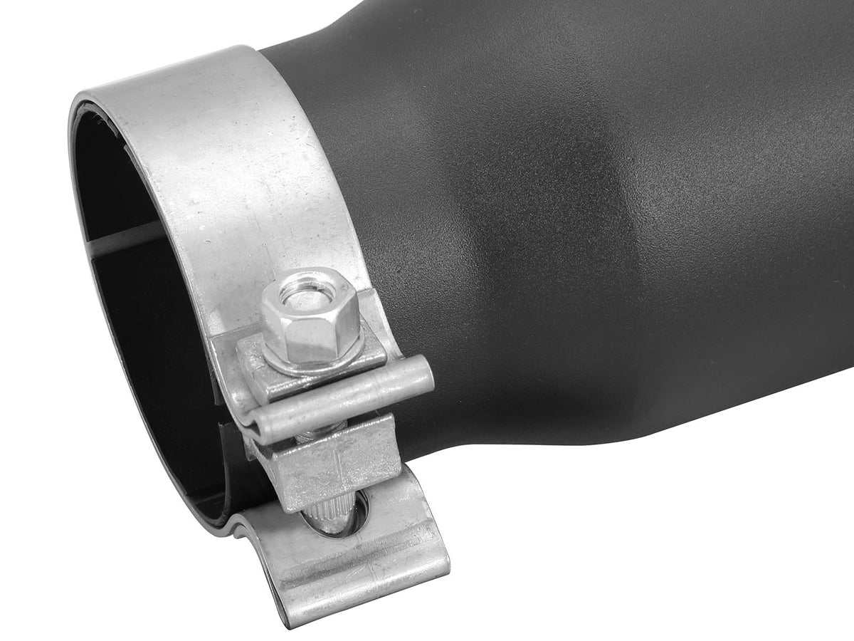 Mach Force-Xp 409 Stainless Steel Clamp-on Exhaust Tip Black 3 Inch Inlet x 4 Inch Outlet x 9 Inch L aFe Power-3