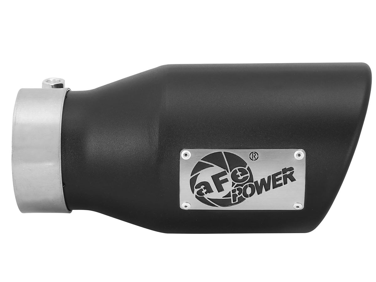 Mach Force-Xp 409 Stainless Steel Clamp-on Exhaust Tip Black 3 Inch Inlet x 4-1/2 Inch Outlet x 9 Inch L Right aFe Power-1