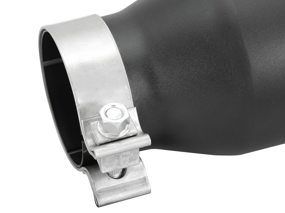 Mach Force-Xp 409 Stainless Steel Clamp-on Exhaust Tip Black 3 Inch Inlet x 4-1/2 Inch Outlet x 9 Inch L Right aFe Power-3