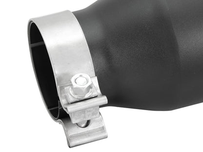 Mach Force-Xp 409 Stainless Steel Clamp-on Exhaust Tip Black 3 Inch Inlet x 4-1/2 Inch Outlet x 9 Inch L Right aFe Power-3