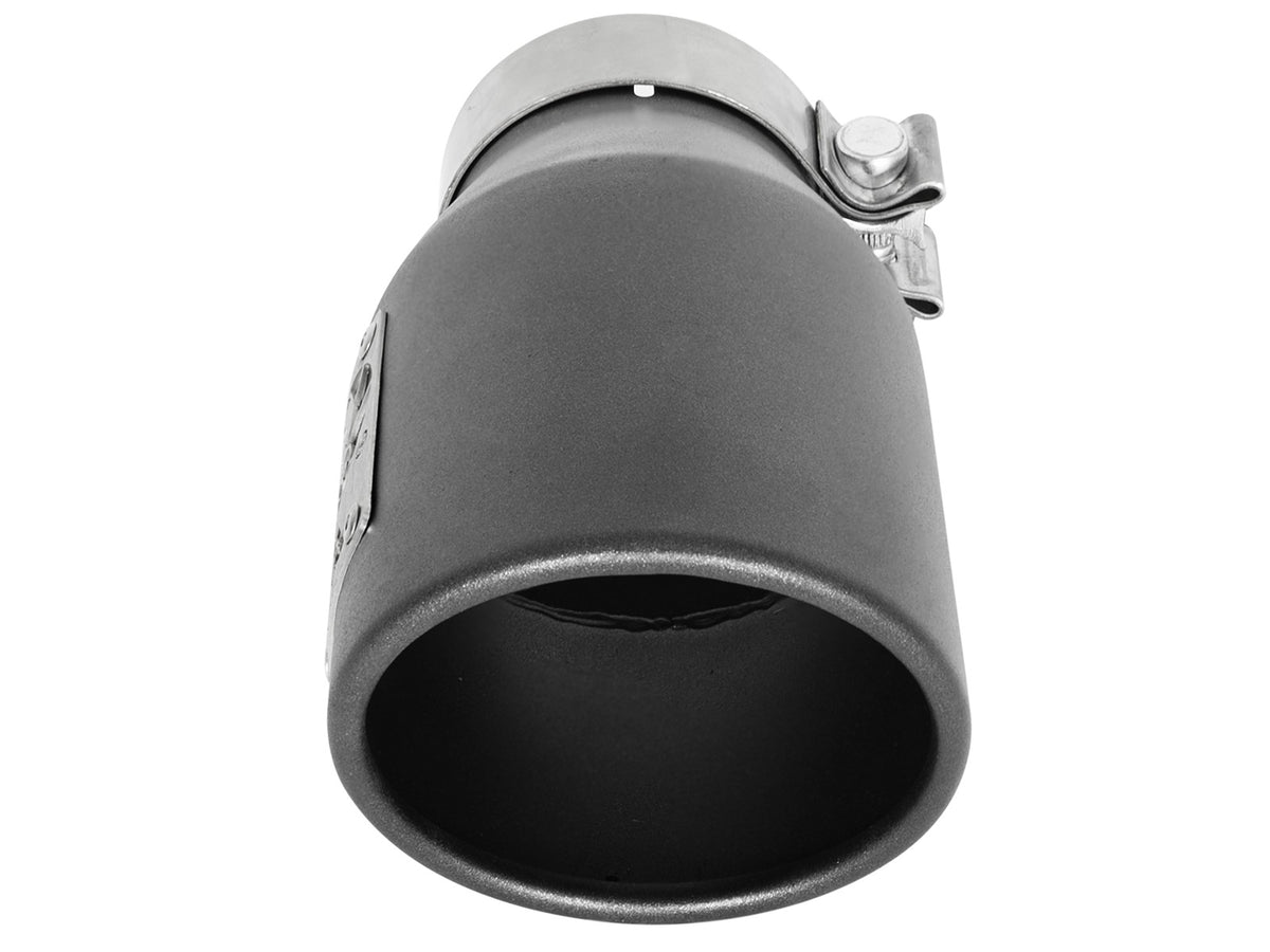 Mach Force-Xp 409 Stainless Steel Clamp-on Exhaust Tip High-Temp Metallic Black 3 Inch Inlet x 4-1/2 Inch Outlet x 9 Inch L Left aFe Power-2