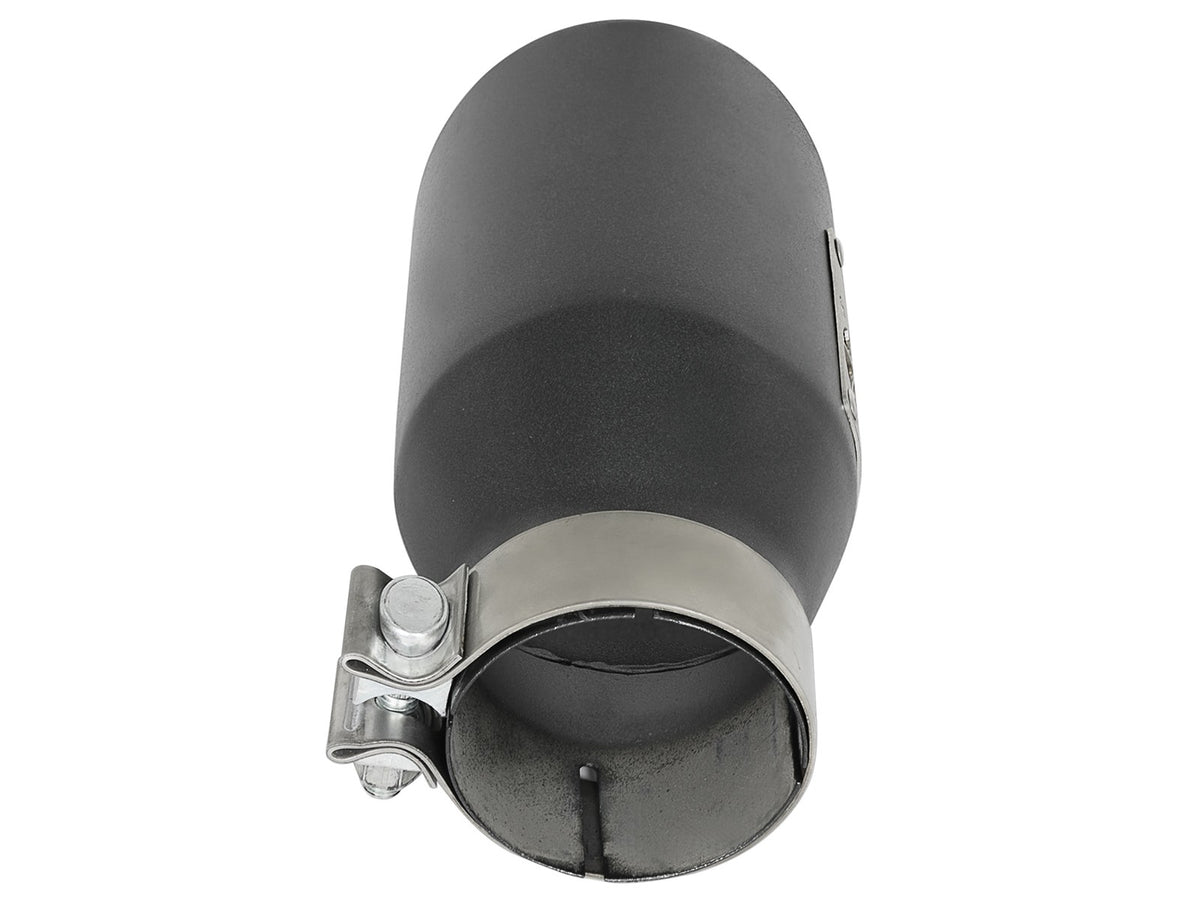 Mach Force-Xp 409 Stainless Steel Clamp-on Exhaust Tip High-Temp Metallic Black 3 Inch Inlet x 4-1/2 Inch Outlet x 9 Inch L Left aFe Power-3