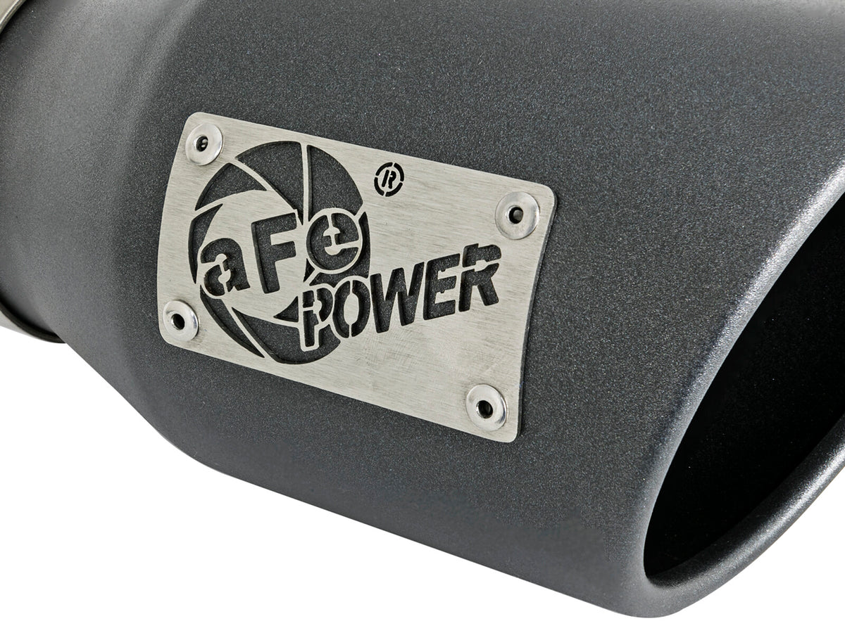 Mach Force-Xp 409 Stainless Steel Clamp-on Exhaust Tip High-Temp Metallic Black 3 Inch Inlet x 4-1/2 Inch Outlet x 9 Inch L Left aFe Power-4
