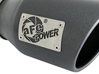 Mach Force-Xp 409 Stainless Steel Clamp-on Exhaust Tip High-Temp Metallic Black 3 Inch Inlet x 4-1/2 Inch Outlet x 9 Inch L Left aFe Power-4