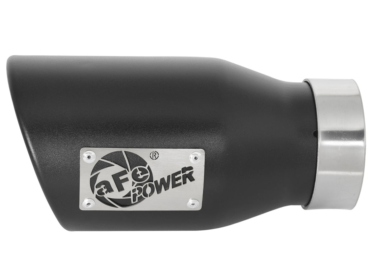 Mach Force-Xp 409 Stainless Steel Clamp-on Exhaust Tip Black 3 Inch Inlet x 4-1/2 Inch Outlet x 9 Inch L Left aFe Power-1