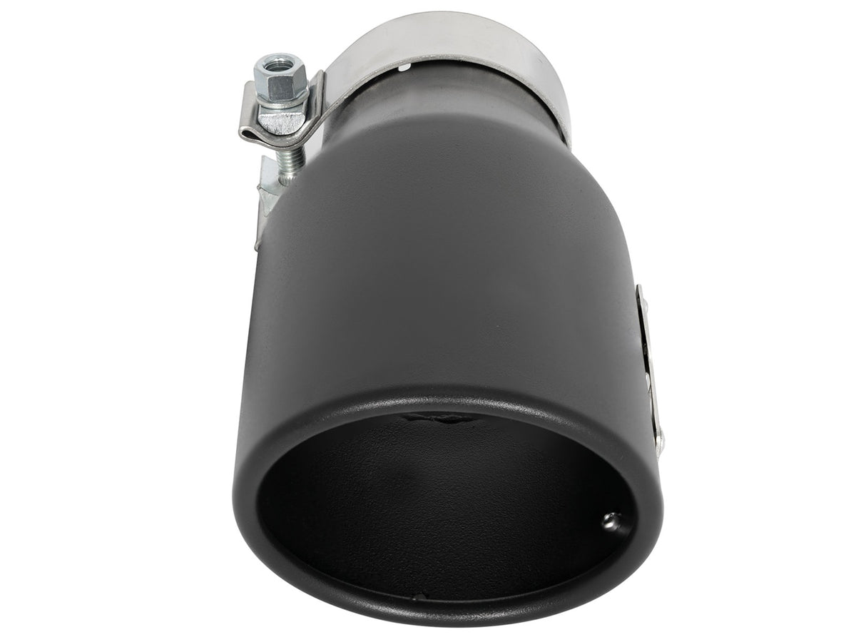 Mach Force-Xp 409 Stainless Steel Clamp-on Exhaust Tip Black 3 Inch Inlet x 4-1/2 Inch Outlet x 9 Inch L Left aFe Power-2