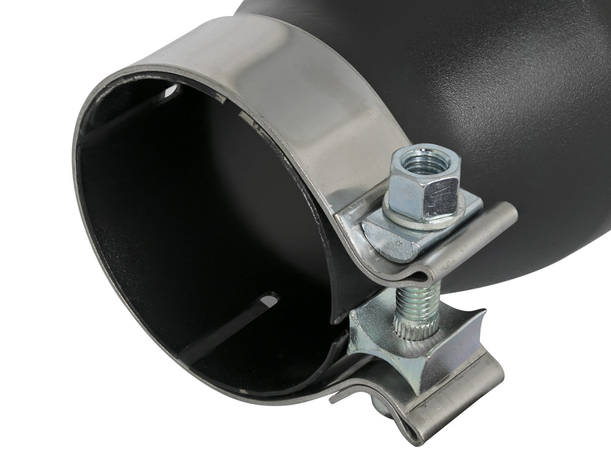 Mach Force-Xp 409 Stainless Steel Clamp-on Exhaust Tip Black 3 Inch Inlet x 4-1/2 Inch Outlet x 9 Inch L Left aFe Power-3